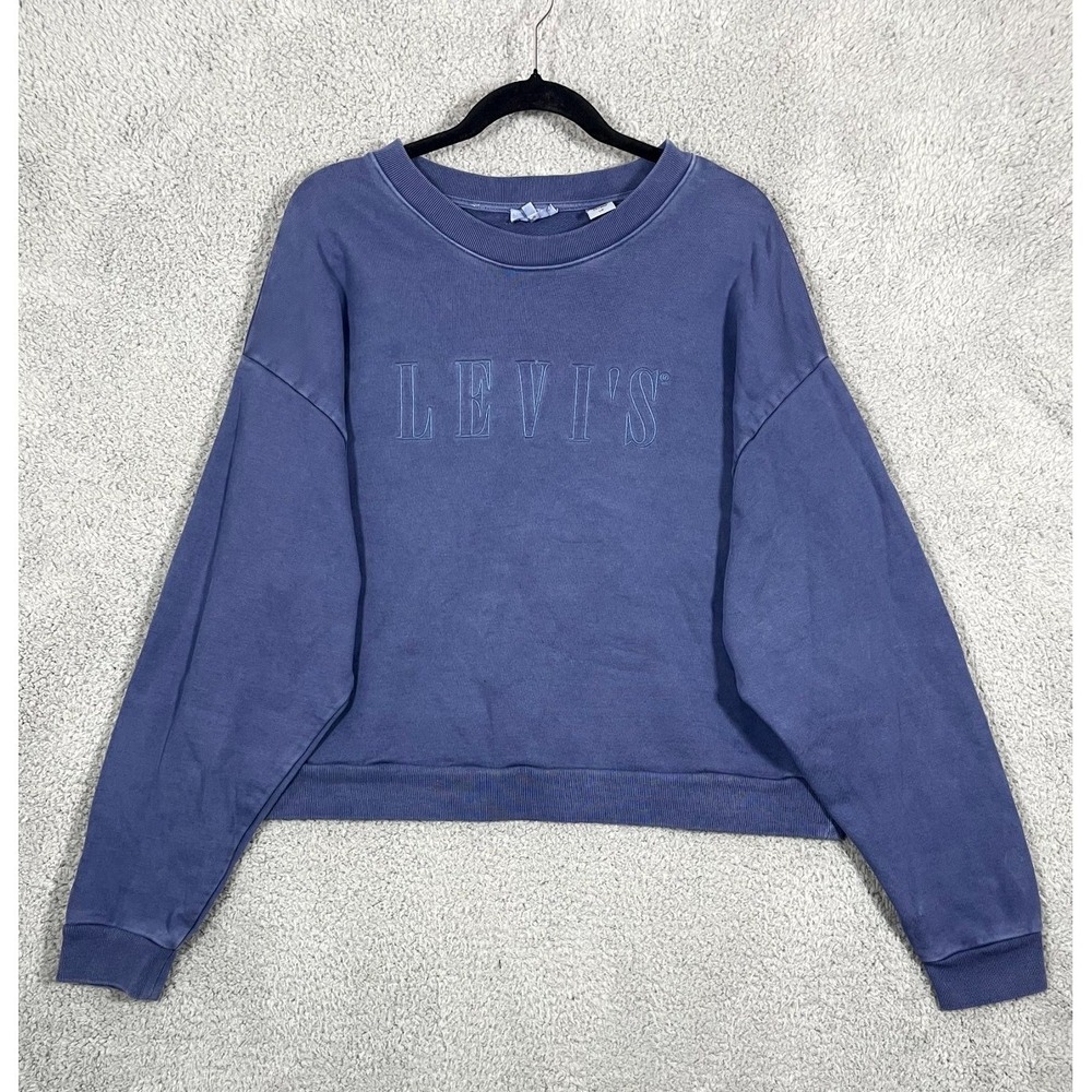 Levi's Strauss & Co Heritage Sweatshirt Womens L Blue French Terry Casual Baggy